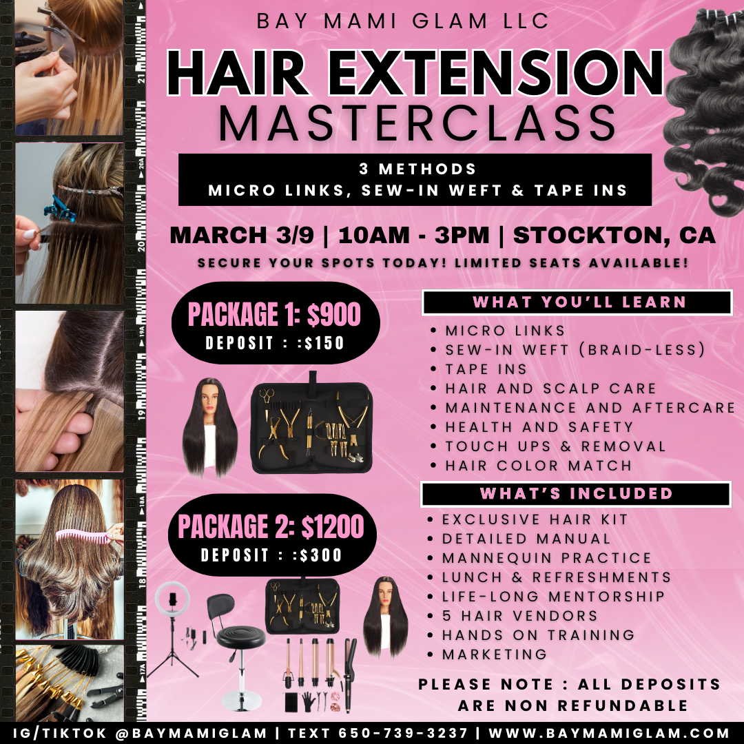 HAIR EXTENSION COURSE - 3 METHODS